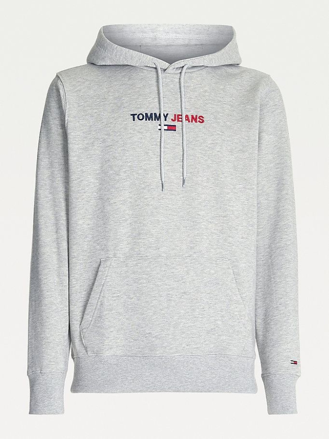 Tommy Hilfiger Linear Logo Hoodie Herren Hellgrau | AT520YBVR