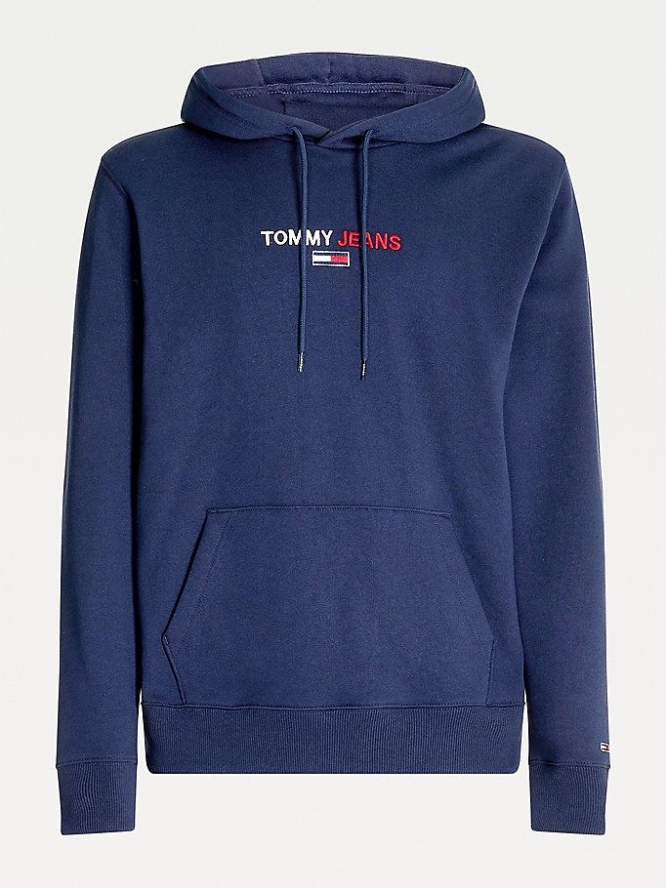 Tommy Hilfiger Linear Logo Hoodie Herren Hellnavy | AT830HRNA