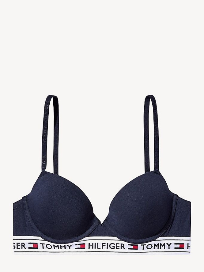 Tommy Hilfiger Logo Band Bra Unterwäsche Damen Navy | AT983ILJU