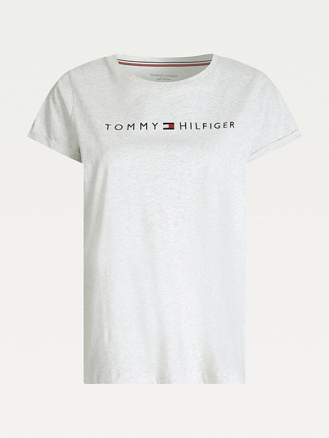 Tommy Hilfiger Logo Baumwoll Nachtwäsche Damen Grau | AT461BFQA