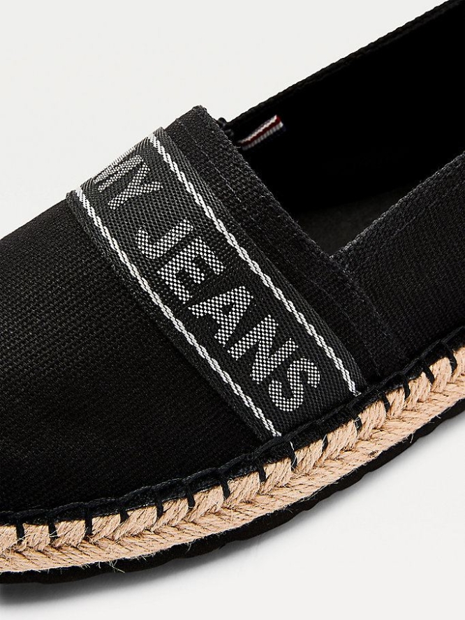 Tommy Hilfiger Logo Detail Espadrilles Freizeitschuhe Herren Schwarz | AT482HVBX