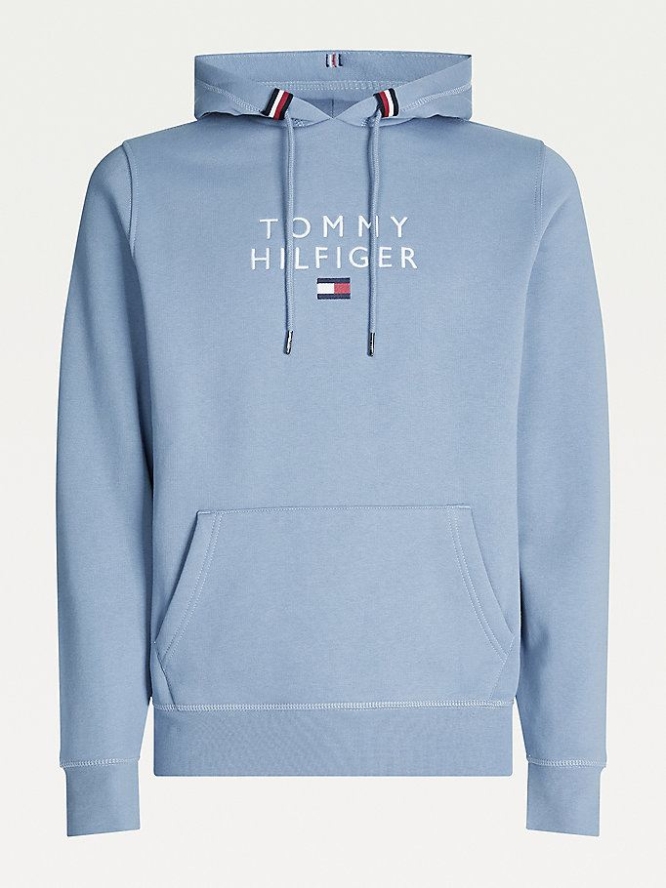 Tommy Hilfiger Logo Flex Fleece Hoodie Herren Indigo | AT372INLO