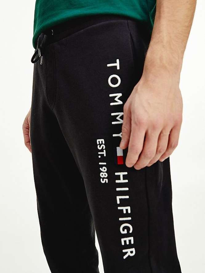 Tommy Hilfiger Logo Print Jogginghose Herren Schwarz | AT781SGWY