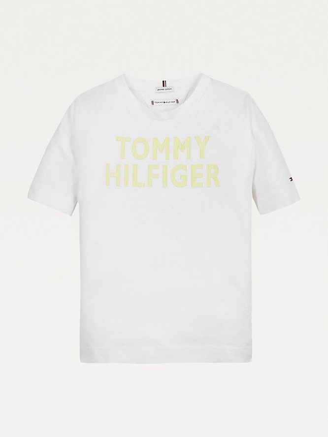 Tommy Hilfiger Logo Pure Organic Baumwoll T-shirts Kinder Weiß | AT852ISXQ