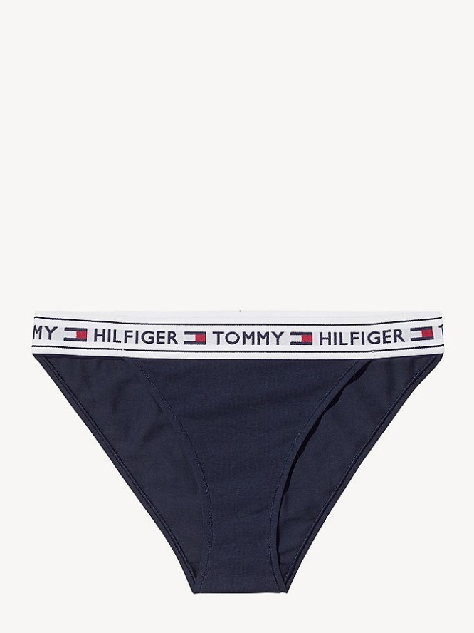 Tommy Hilfiger Logo Stretch Baumwoll Briefs Unterwäsche Damen Navy | AT953NDQI