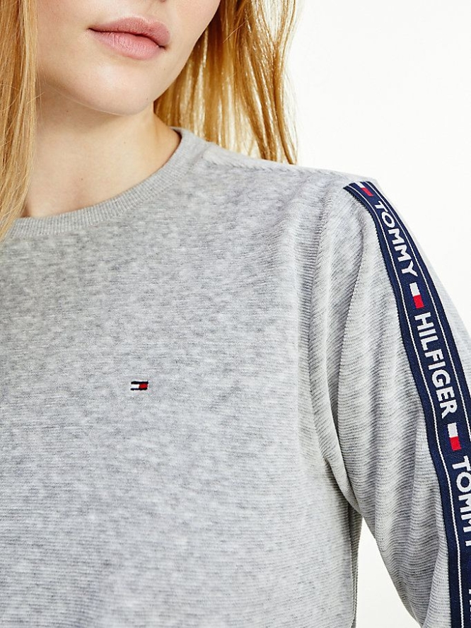 Tommy Hilfiger Logo Tape Nachtwäsche Damen Grau | AT543NYAW