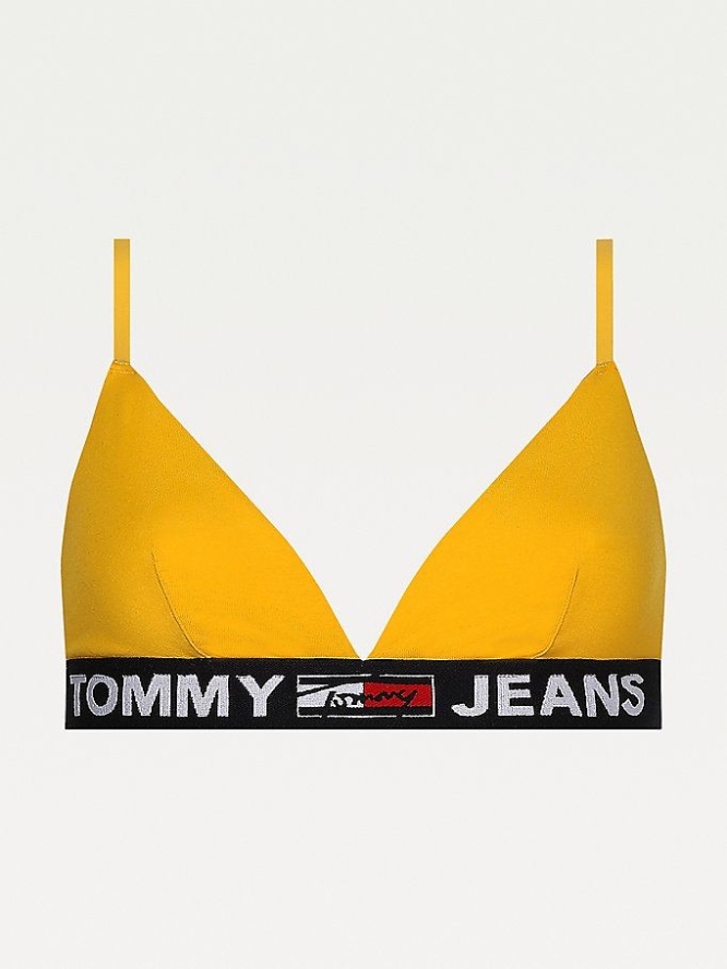 Tommy Hilfiger Logo Underband Unlined Triangle Bra Unterwäsche Damen Gelb | AT207UQVY