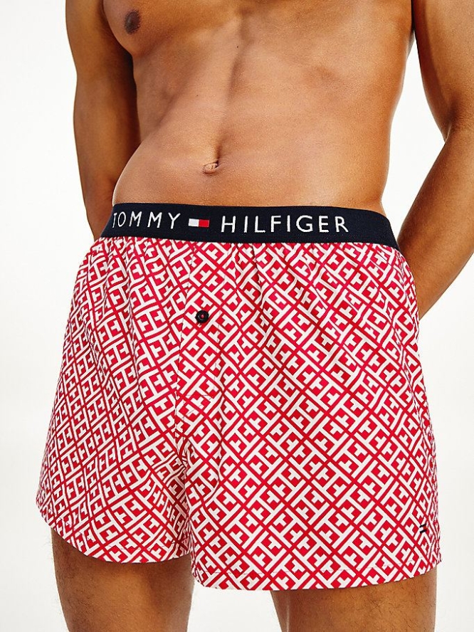 Tommy Hilfiger Logo Waistband Baumwoll Boxer Unterwäsche Herren Rot | AT267LFBU