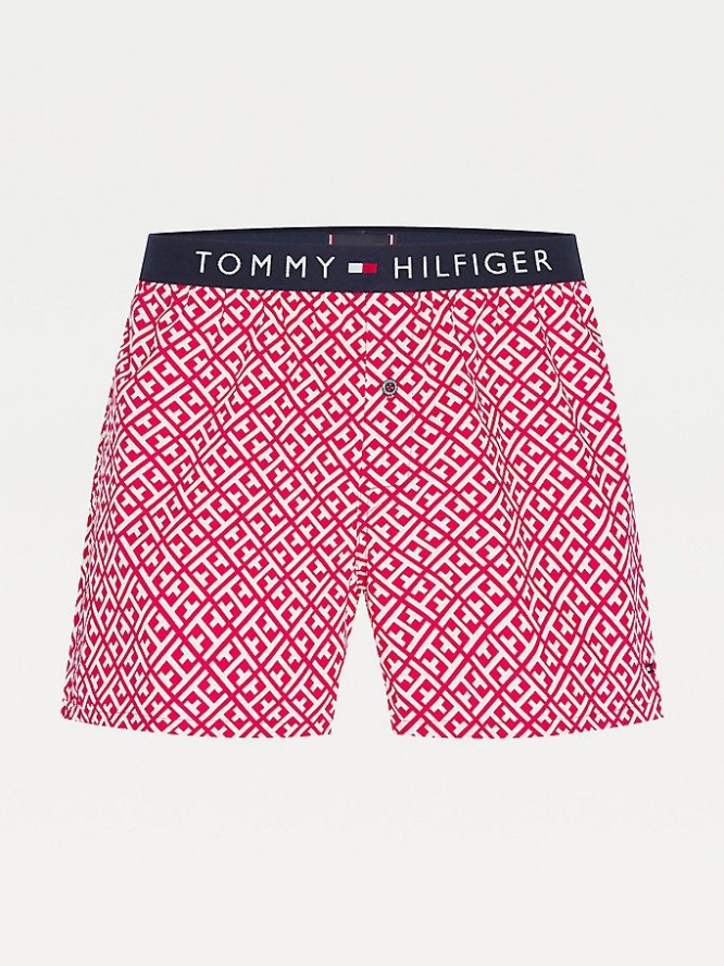 Tommy Hilfiger Logo Waistband Baumwoll Boxer Unterwäsche Herren Rot | AT267LFBU