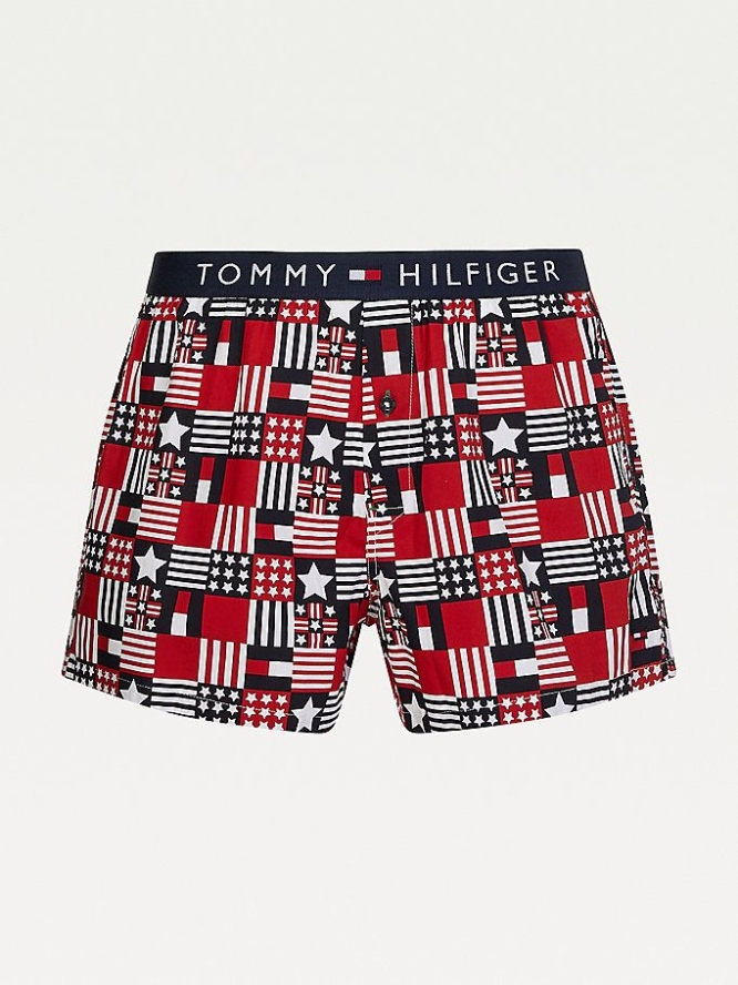 Tommy Hilfiger Logo Waistband Baumwoll Boxer Unterwäsche Herren Rot | AT745CTUW