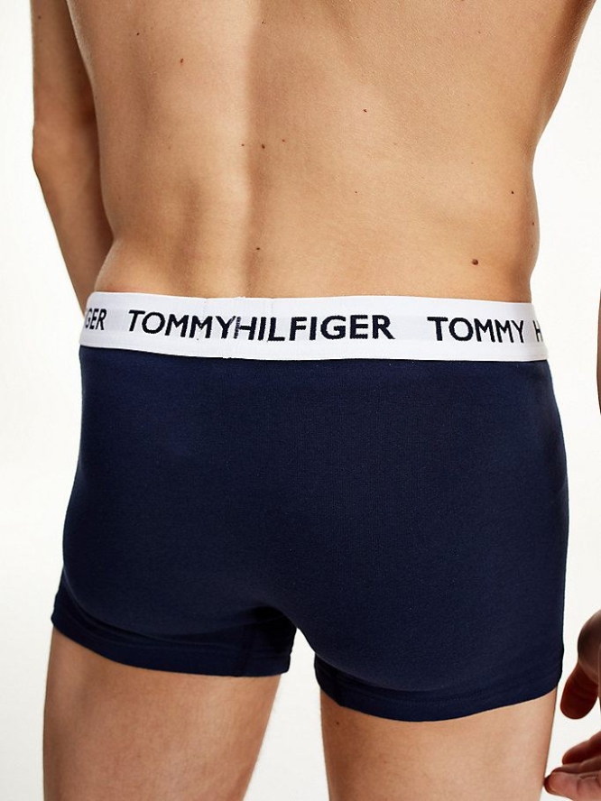 Tommy Hilfiger Logo Waistband Baumwoll Blend Trunks Unterwäsche Herren Navy | AT759AQRL