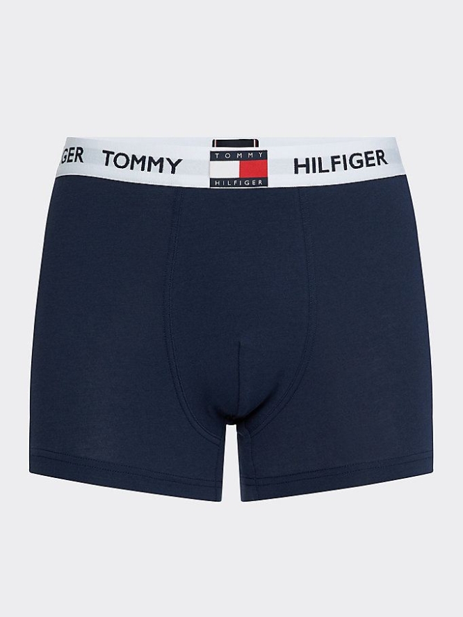 Tommy Hilfiger Logo Waistband Baumwoll Blend Trunks Unterwäsche Herren Navy | AT759AQRL