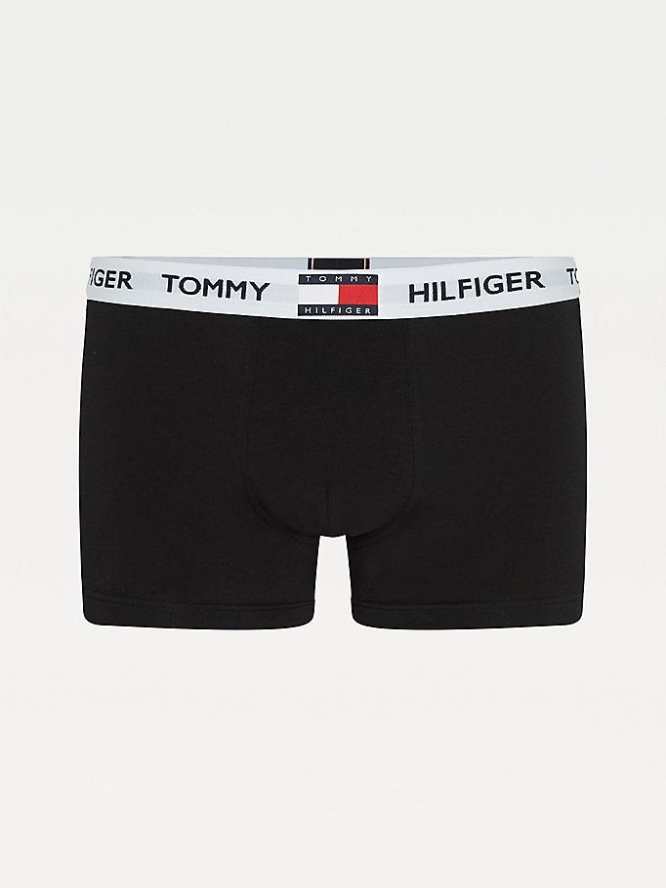 Tommy Hilfiger Logo Waistband Baumwoll Blend Trunks Unterwäsche Herren Schwarz | AT982MNZS