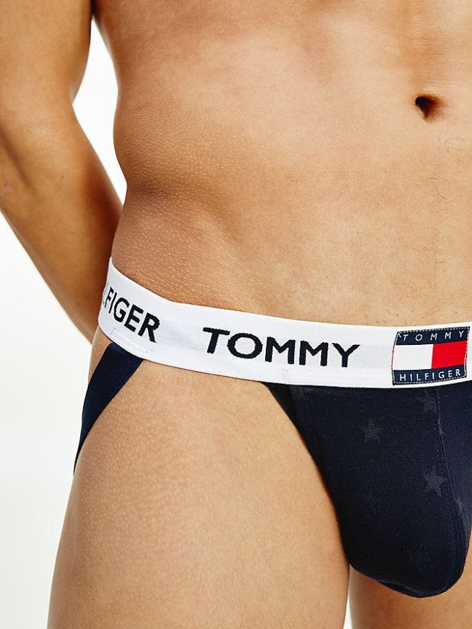 Tommy Hilfiger Logo Waistband Baumwoll Jockstrap Unterwäsche Herren Blau | AT790LSOI