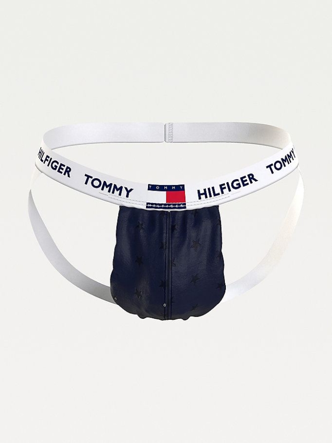 Tommy Hilfiger Logo Waistband Baumwoll Jockstrap Unterwäsche Herren Blau | AT790LSOI