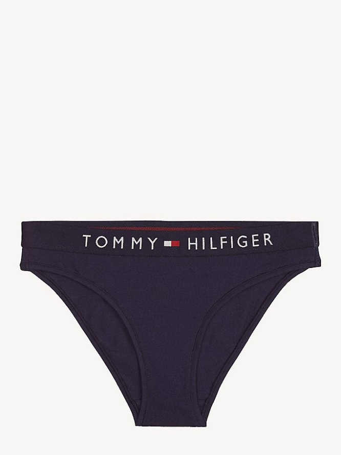 Tommy Hilfiger Logo Waistband Stretch Baumwoll Briefs Unterwäsche Damen Navy | AT307ZHUV