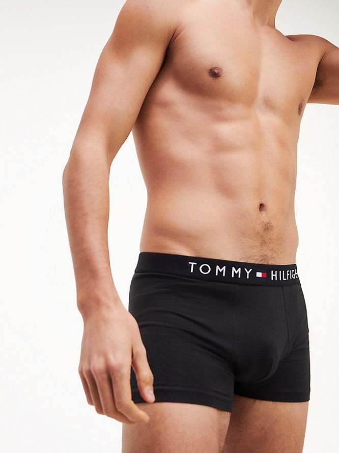 Tommy Hilfiger Logo Waistband Trunks Unterwäsche Herren Schwarz | AT085SCOD