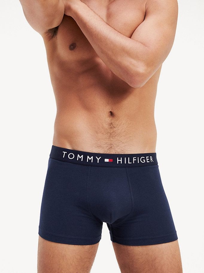 Tommy Hilfiger Logo Waistband Trunks Unterwäsche Herren Navy | AT814MUBA