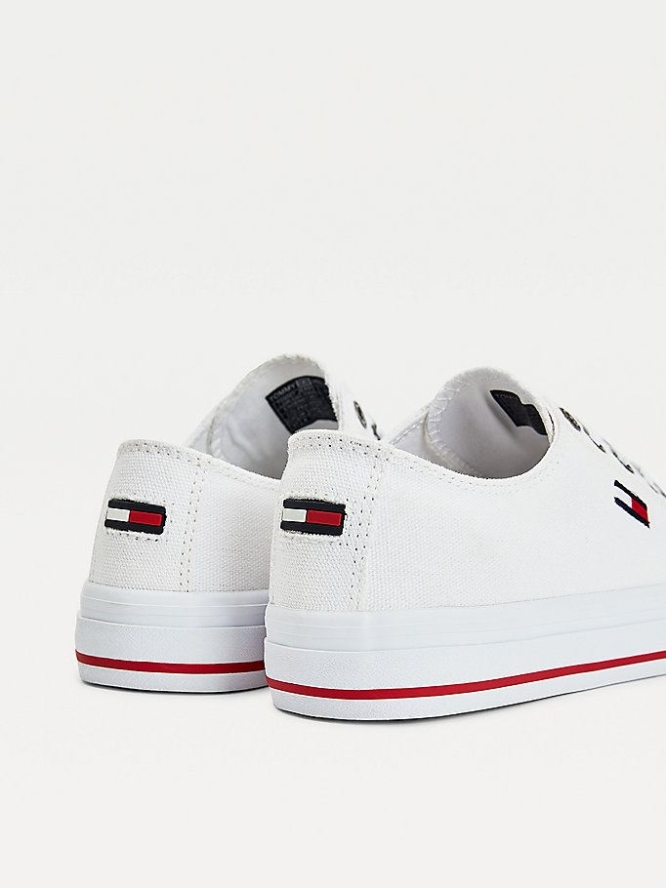 Tommy Hilfiger Low-Top Flag Sneakers Damen Weiß | AT486SNDO