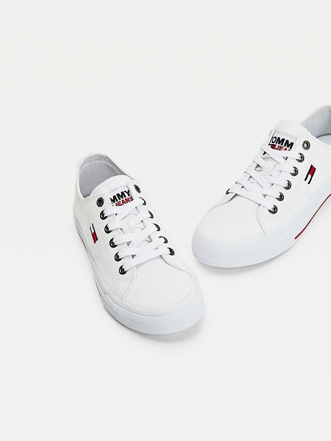 Tommy Hilfiger Low-Top Flag Sneakers Damen Weiß | AT486SNDO