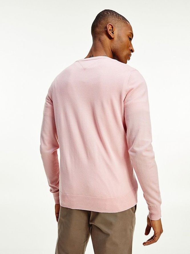 Tommy Hilfiger Luxury Wolle Crew Neck Jumper Pullover Herren Rosa | AT324HQLK