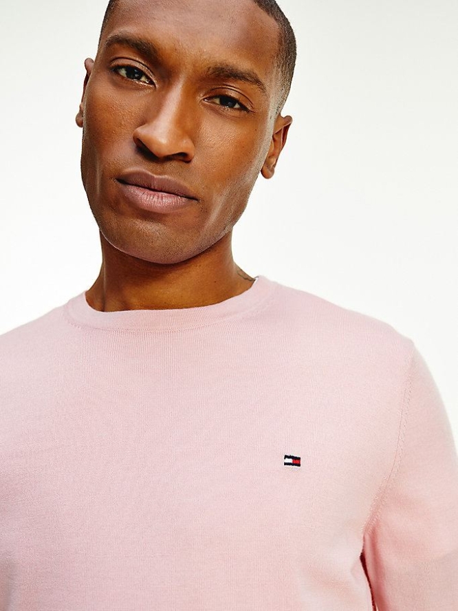 Tommy Hilfiger Luxury Wolle Crew Neck Jumper Pullover Herren Rosa | AT324HQLK