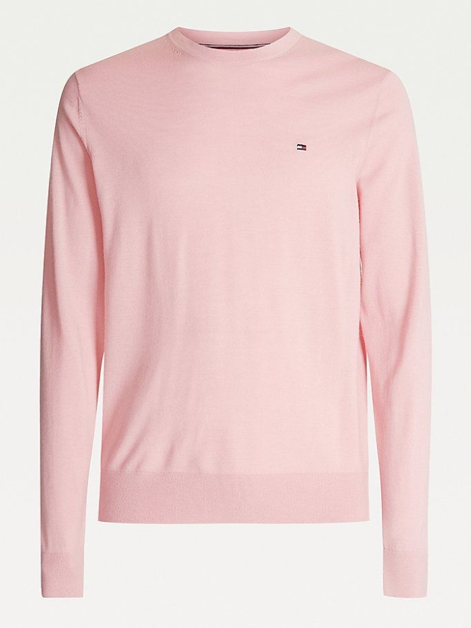 Tommy Hilfiger Luxury Wolle Crew Neck Jumper Pullover Herren Rosa | AT324HQLK