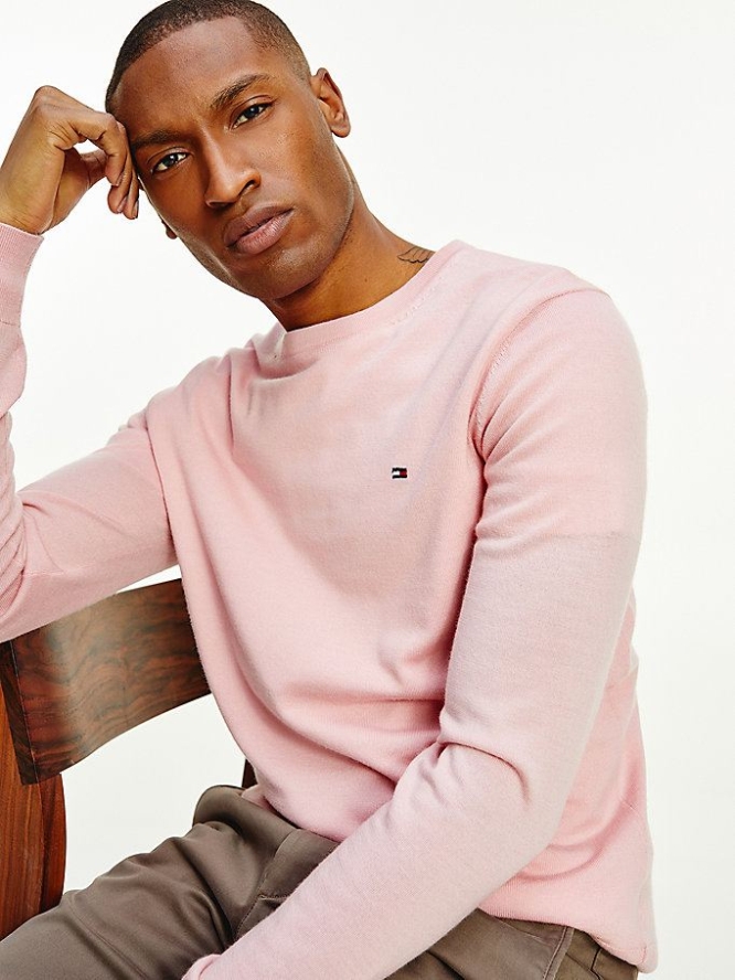 Tommy Hilfiger Luxury Wolle Crew Neck Jumper Pullover Herren Rosa | AT324HQLK