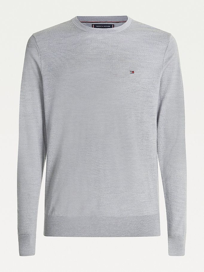 Tommy Hilfiger Luxury Wolle Crew Neck Jumper Pullover Herren Hellgrau | AT936VJBI