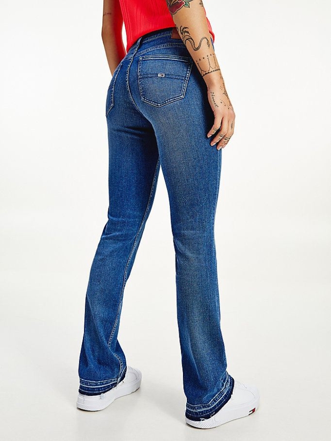 Tommy Hilfiger Maddie Mid Rise Bootcut Jeans Damen Blau | AT825ICLD