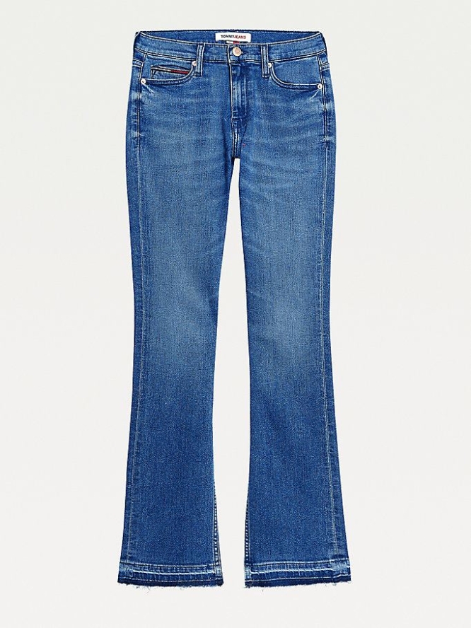 Tommy Hilfiger Maddie Mid Rise Bootcut Jeans Damen Blau | AT825ICLD