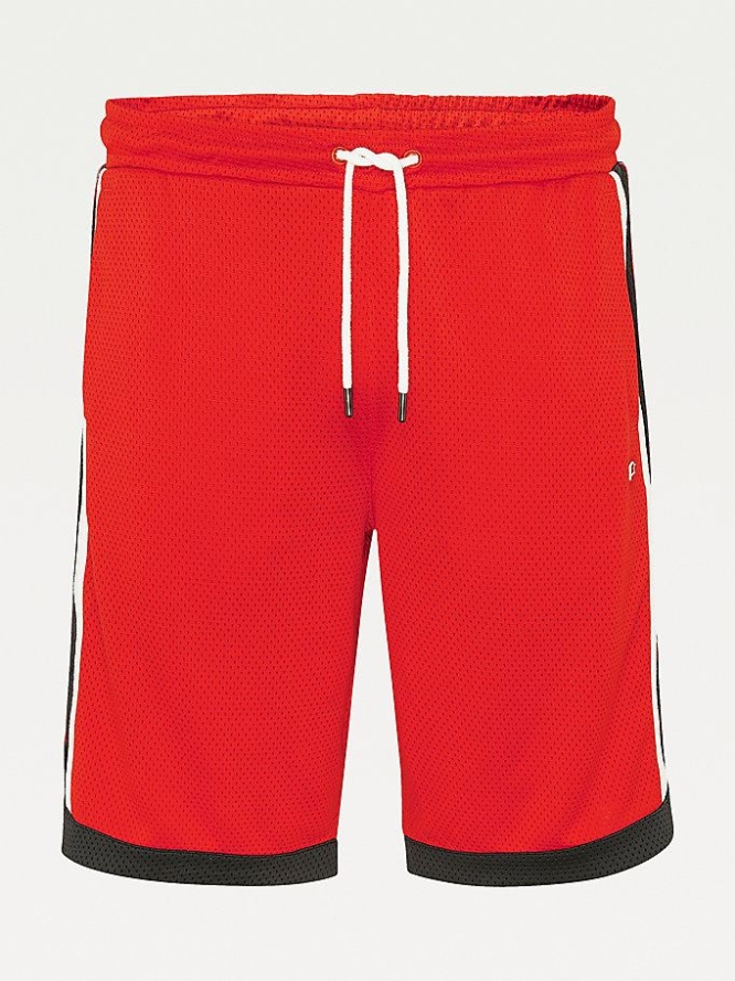 Tommy Hilfiger Mesh Basketball Kurze Hose Herren Tiefesrot | AT302URSJ