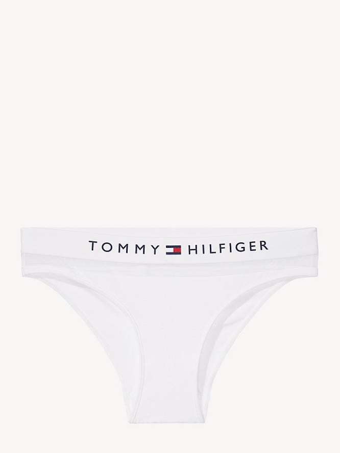 Tommy Hilfiger Mesh Inset Stretch Baumwoll Briefs Unterwäsche Damen Weiß | AT654CBAZ