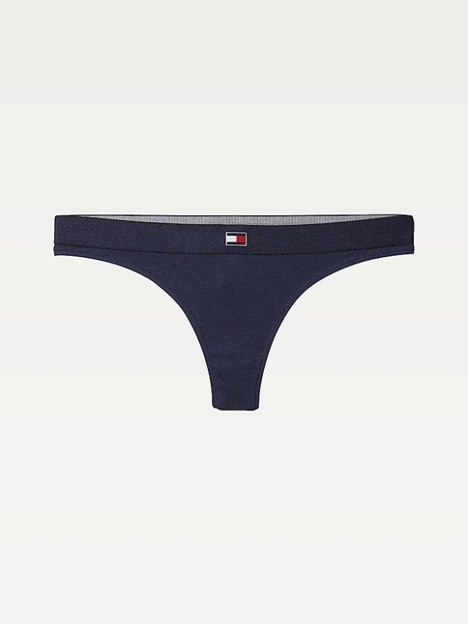 Tommy Hilfiger Microfibre Stretch Tanga Unterwäsche Damen Navy | AT501WYAN