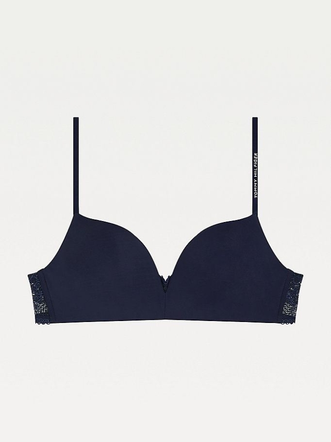 Tommy Hilfiger Microfibre Wireless Push-Up Bra Unterwäsche Damen Dunkelblau | AT580WYDJ