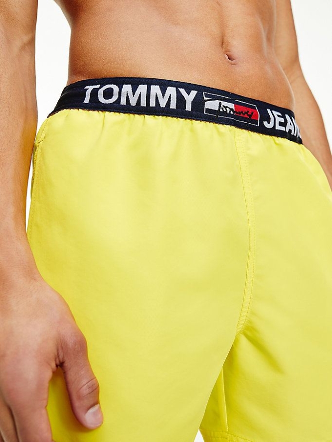 Tommy Hilfiger Mid Length Slim Fit Swim Bademode Herren Gelb | AT062XZLK