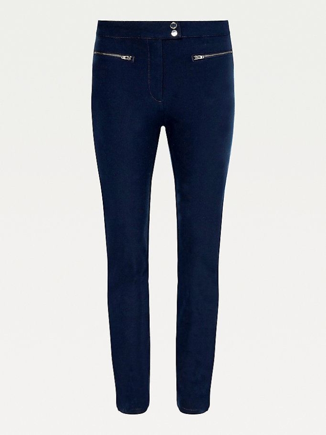 Tommy Hilfiger Mid Rise Slim Ankle Length Leggings Damen Dunkelblau | AT376YPJS