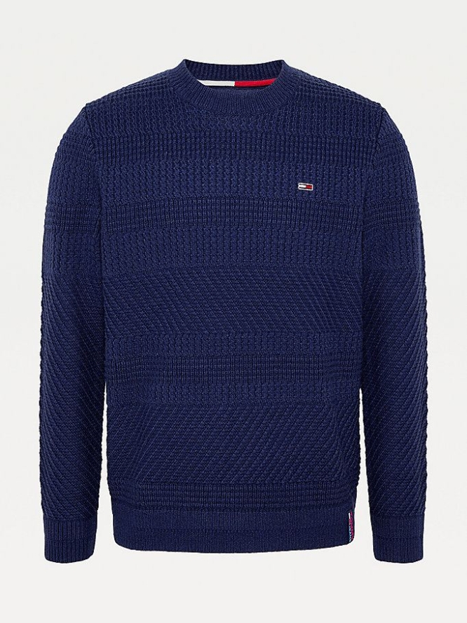 Tommy Hilfiger Mixed Stripe Crew Neck Jumper Pullover Herren Hellnavy | AT926AIXE