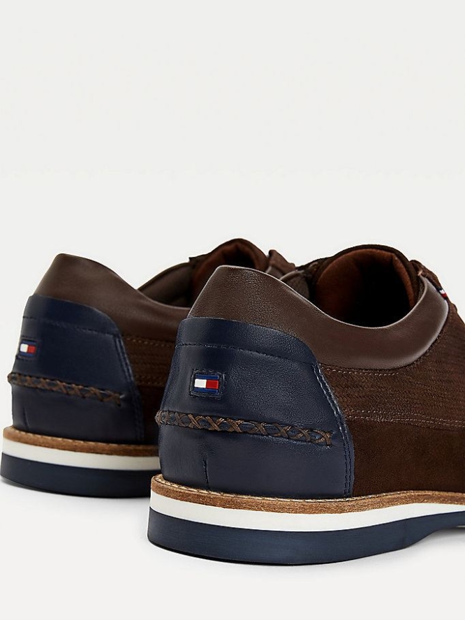 Tommy Hilfiger Mixed Texture Wildleder Abendschuhe Herren Braun | AT498EMCY