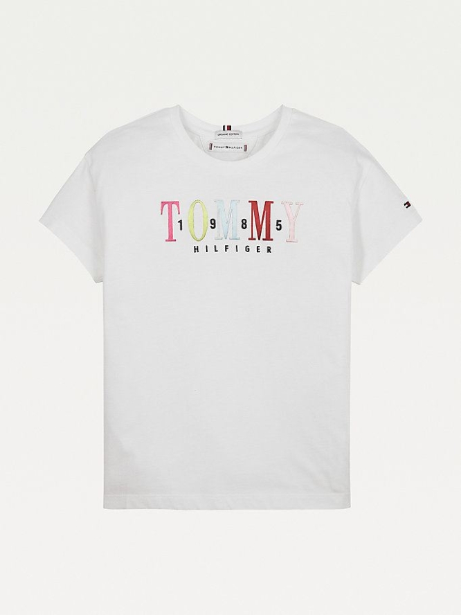 Tommy Hilfiger Multicolour Logo T-shirts Kinder Weiß | AT586NIVA