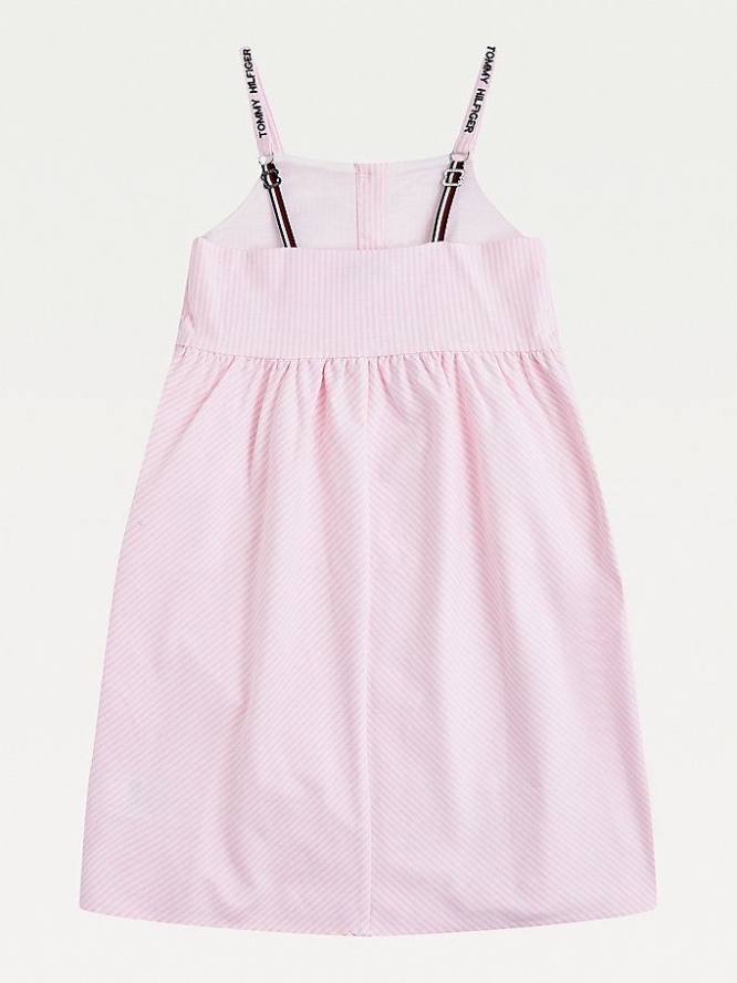 Tommy Hilfiger Neon Stripe Ärmellose Kleider Kinder Rosa | AT198BLZC