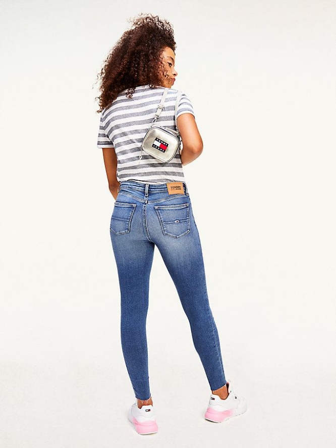 Tommy Hilfiger Nora Mid Rise Schlank Ankle Jeans Damen Dunkelblau | AT673GYWE