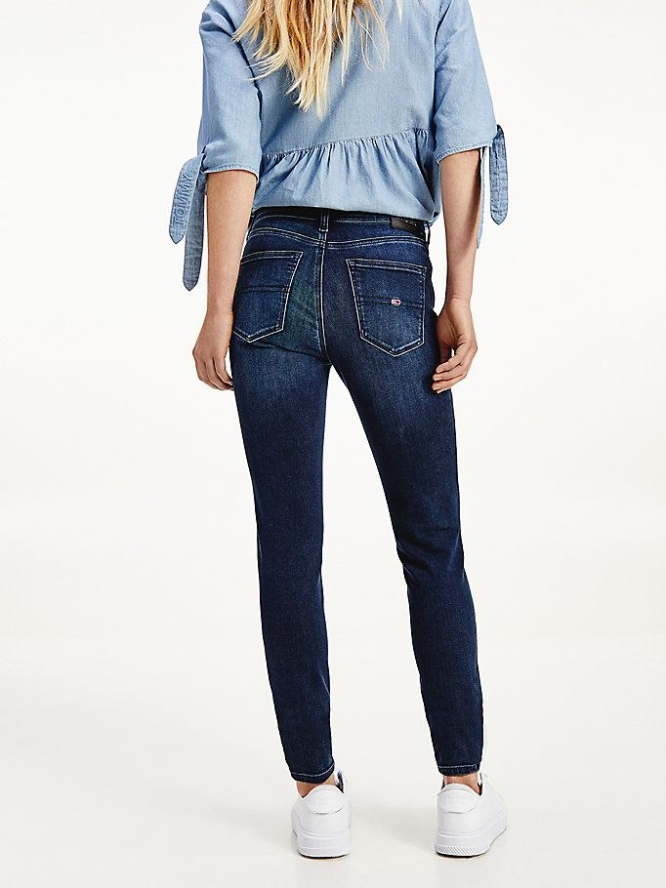 Tommy Hilfiger Nora Mid Rise Schlank Faded Jeans Damen Blau | AT395ISEQ