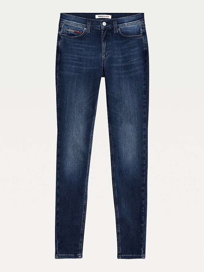 Tommy Hilfiger Nora Mid Rise Schlank Faded Jeans Damen Blau | AT395ISEQ