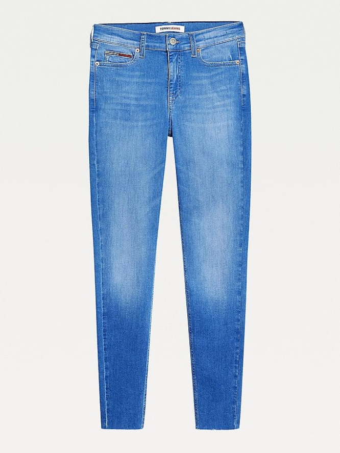 Tommy Hilfiger Nora Mid Rise Schlank Faded Ankle Jeans Damen Blau | AT831PGUL