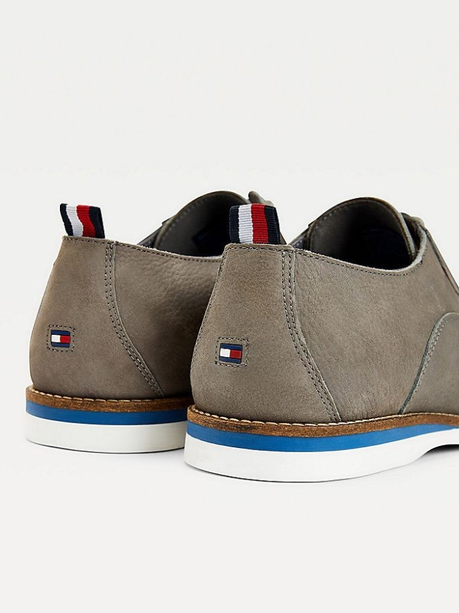 Tommy Hilfiger Nubuk Leder Abendschuhe Herren Grau | AT061OBPR