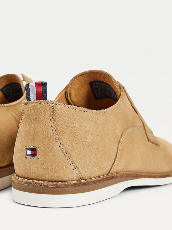 Tommy Hilfiger Nubuk Leder Abendschuhe Herren Khaki | AT087RVTQ