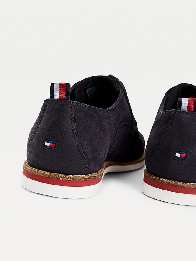 Tommy Hilfiger Nubuk Leder Abendschuhe Herren Dunkelblau | AT820IADF