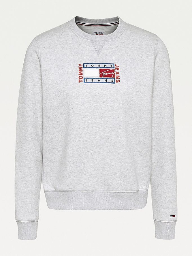 Tommy Hilfiger Ombre Logo Fleece Sweatshirts Damen Silber Grau | AT873IDXG