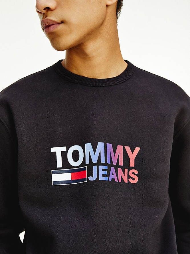 Tommy Hilfiger Ombre Logo Sweatshirts Herren Schwarz | AT301ZPIA